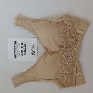 NWOT Primo Comfort Criss-Cross Lift Stretch Bra 2XL Nude Tan